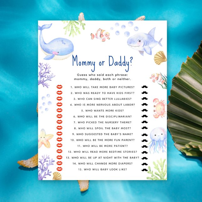 Debaixo do mar - chá de bebê do mamãe ou papai (Criador carregado)