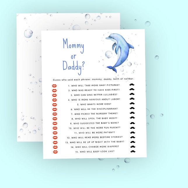 Debaixo do mar - jogo para chá de bebê da mamãe ou (Criador carregado)