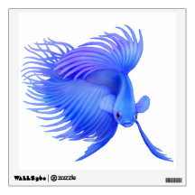 Decalque de combate azul grande da parede dos