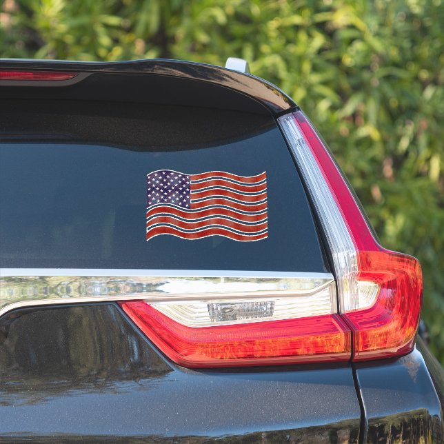 decalque do vinilvinheta de bandeira americana (Lado do carro)