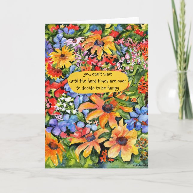 decidir ser feliz Cartão de Saudação Dobrado (Frente)