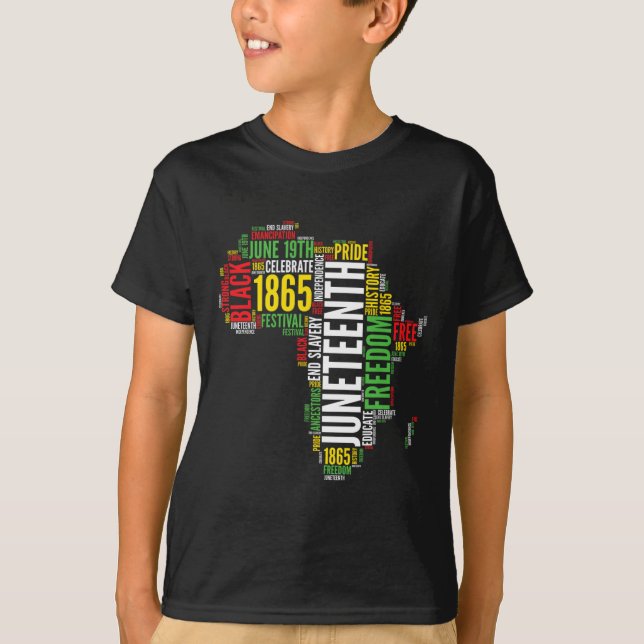 Décima Sétima África Mapa Palavras Camisa Orgulho  (Frente)