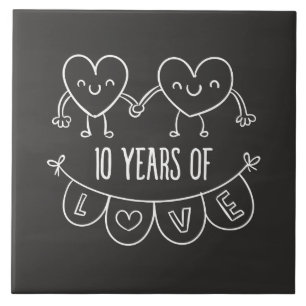 Décimo Aniversário Gift Chalk Hearts