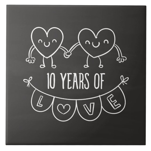 Décimo Aniversário Gift Chalk Hearts (Frente)