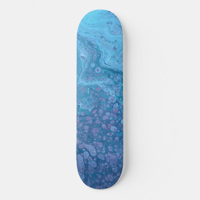 Deck de Skate Abstrato Azul Suave Ocean Breeze 3 (Frente)