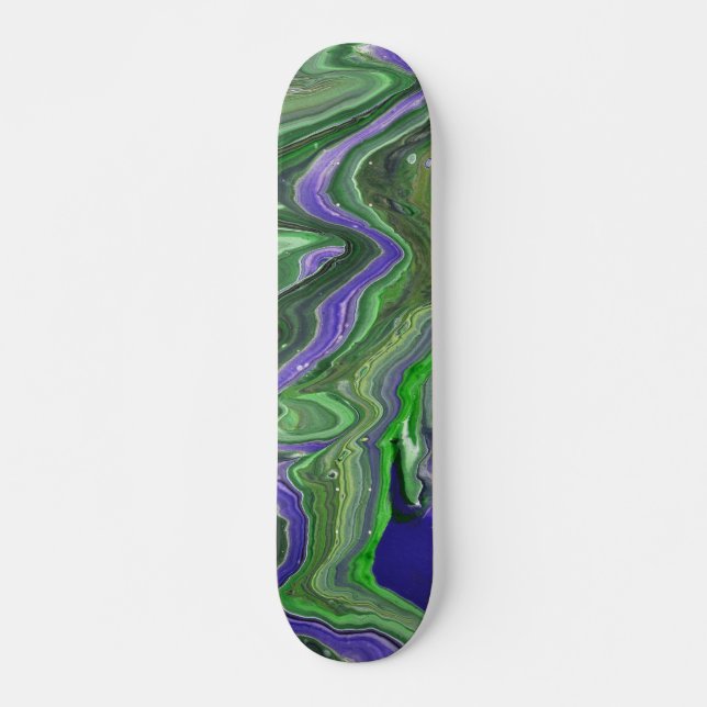 Deck de Skate Acrílico Zig Zag Abstrato Verde (Frente)