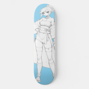 Deck de Skate Anime Garota Estilo de Luta