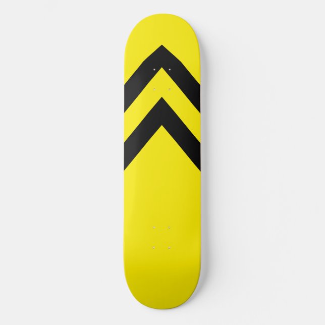 Deck de Skate Chevrons Amarelo e Preto (Frente)