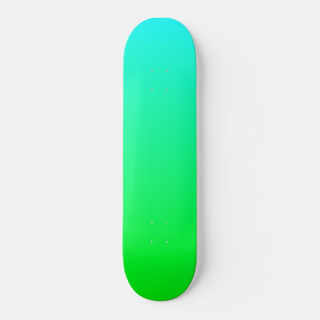 Deck de Skate com Gradiente Azul Céu e Verde (Frente)