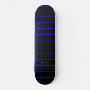 Deck de Skate com Padrão de Grade Azul e Preto
