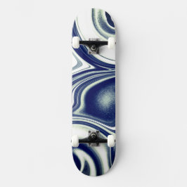 Deck de skate com textura de mármore azul moderno