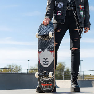 Deck de Skate da Garota Emo Ciberpunk Urbana Anime