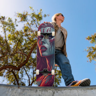 Deck de Skate da Garota Vampira Gótica Arte de Fan