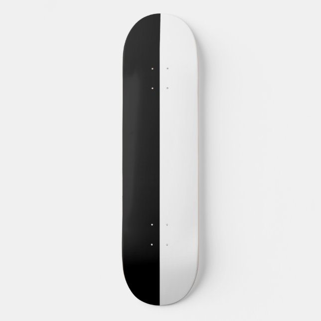 Deck de Skate Dividido Preto e Branco (Frente)