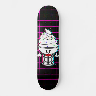 Deck de skate em forma de cone de sorvete retrô vi