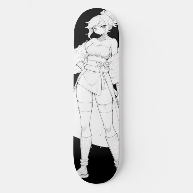 Deck de Skate Girl Anime Estilo de Luta (Frente)