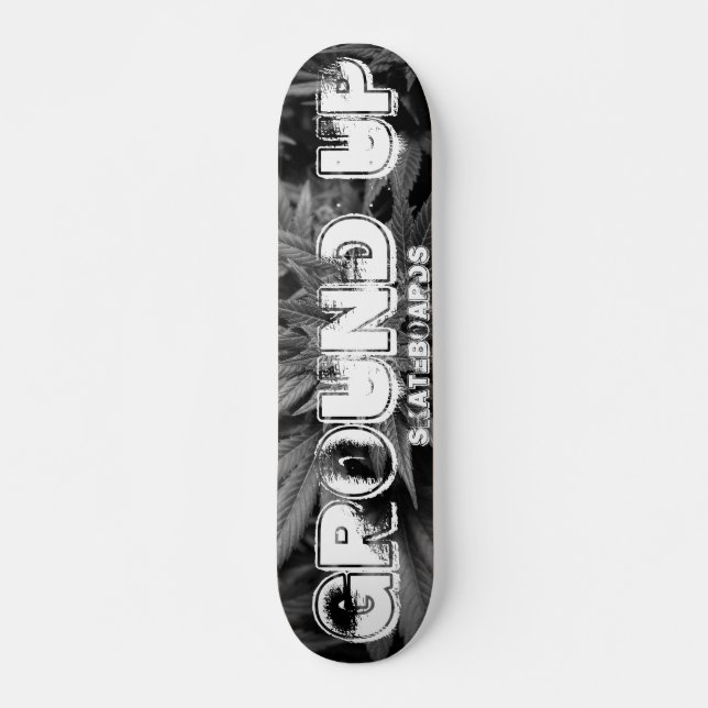 Deck de Skate GROUND UP Preto e Branco (Frente)