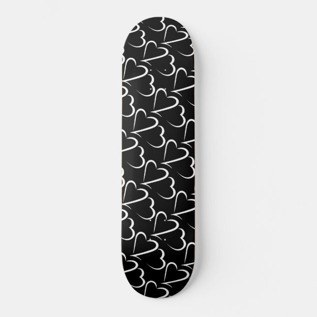 Deck de skate Heart 23™ Preto e Branco (Frente)