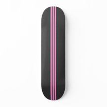 Deck de Skate Listrado Preto e Rosa