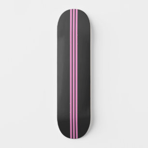 Deck de Skate Listrado Preto e Rosa