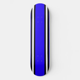 Deck de Skate Listras Finas Preto Azul e Branco