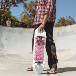 Deck de Skate Moderno 3D Labirinto Rosa