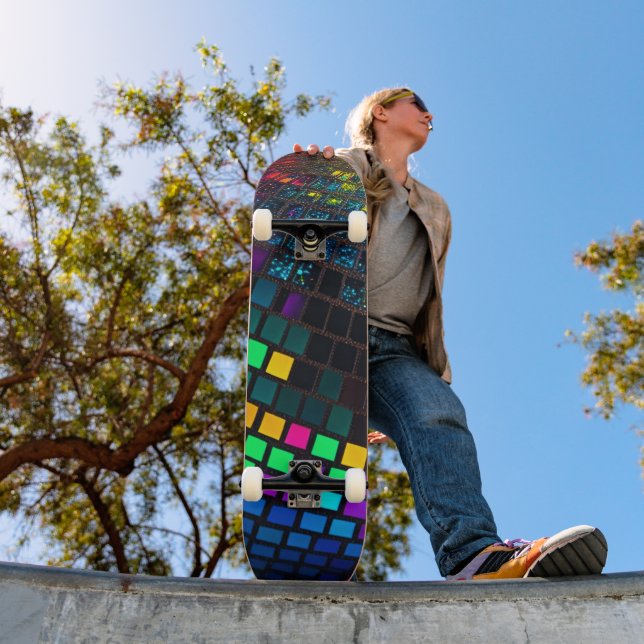 Deck de Skate Mosaico Bola de Disco Retro (Ao ar livre 1)