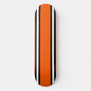 Deck de Skate Orange Preto e Branco com Listras