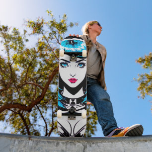 Deck de Skate Pop Art Garota Anime Comic