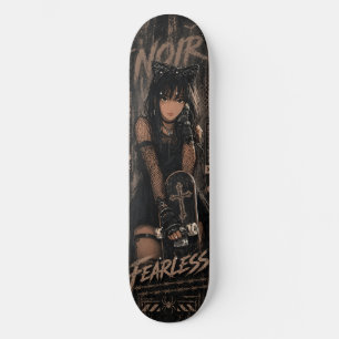 Deck de Skate Preto Anime Garota Gato Gótico