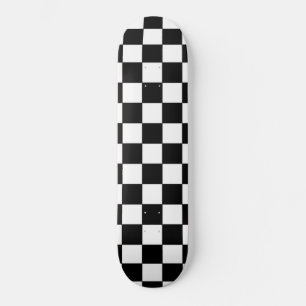 Deck de Skate Xadrez Preto e Branco