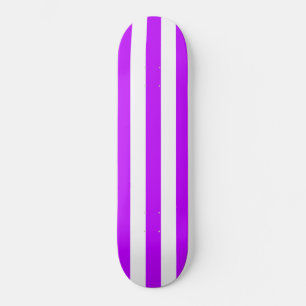 Deck de Skateboard com Listras Roxas e Brancas