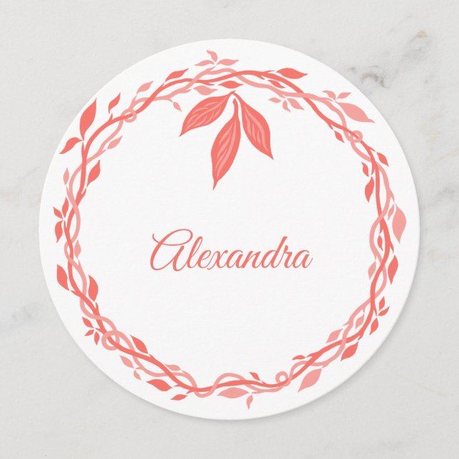 Declaração De Casamento Coral Woodsy Local Ou Esco (Frente)