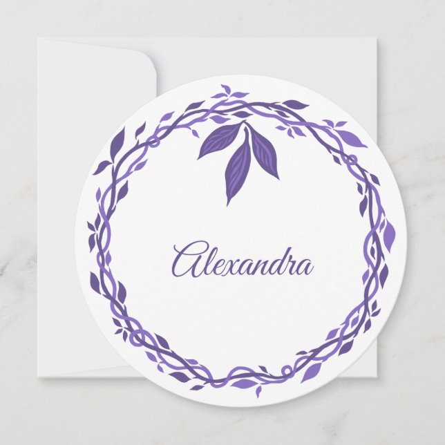 Declaração De Casamento Em Púrpura De Madeira Loca (Frente)