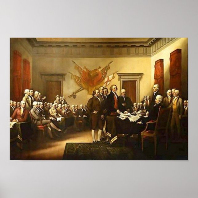 Declaração de Independência John Trumbull Poster (Frente)