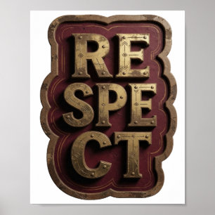 Declaração Gold RESPEITO Impressão