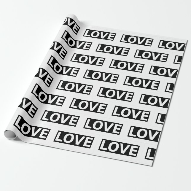 Declaração Hipster Love amor papel de presente (Desenrolado)