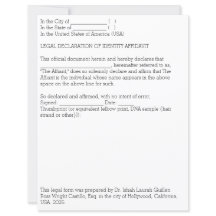 Declaração Legal de Identificação por Afidavit