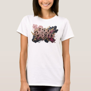Declaração Vermelha Camisa Design TOO PRETTY v2
