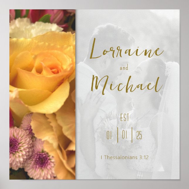 Declaration of Love Yellow Rose Picture Poster (Frente)