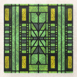 Deco de Arte de Vidro Manchado em Azul e Verde