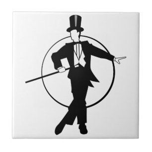 Deco de arte do Dancer Tuxedo Top Hat Cane 20