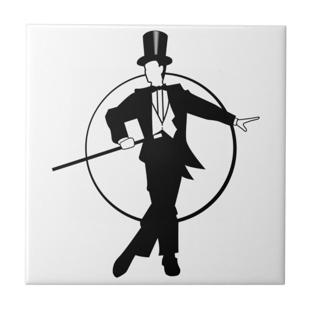 Deco de arte do Dancer Tuxedo Top Hat Cane 20 (Frente)