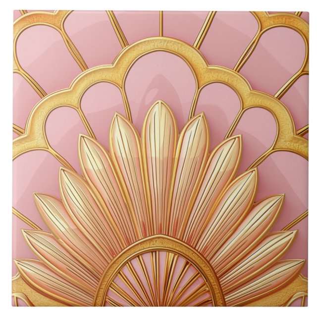 Deco de Arte Dourada Cor-de-Rosa Esbranquiçada (Frente)