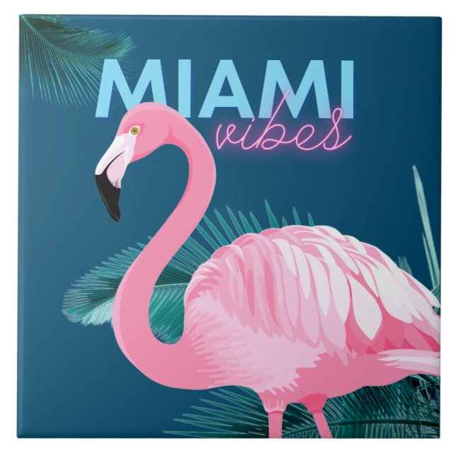 Deco de Arte Flamingo Rosa Miami Vibes (Frente)