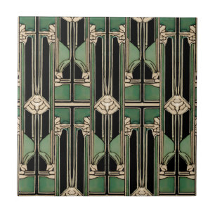 Deco de Arte Geométrica de Nouveau Verde