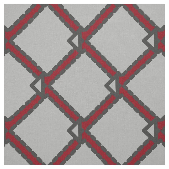 Deco de Arte Moderna Preto, Cinza e Tecido Vermelh (Modelo)