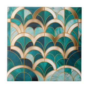 Deco de Arte Mosaica do Luxo Marble Turquoise Azul