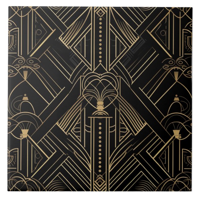 Deco de Arte Opulsiva, Dourado Preto, Design Geomé (Frente)