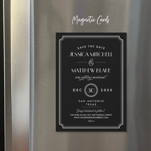 Deco de Arte Preta e Branca Salvar a Data (Criador carregado)